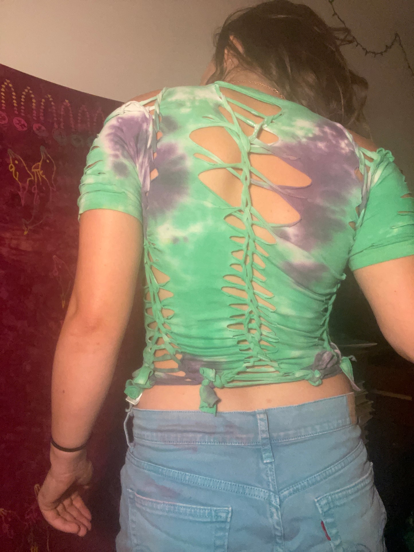 Upcycled green top